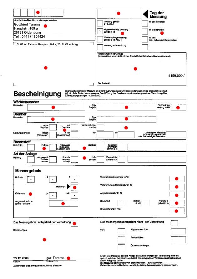 Messbescheinigung